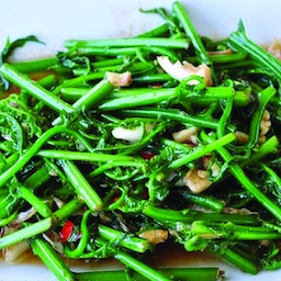 Stir Fried Vegetable Fern With Shrimp Paste